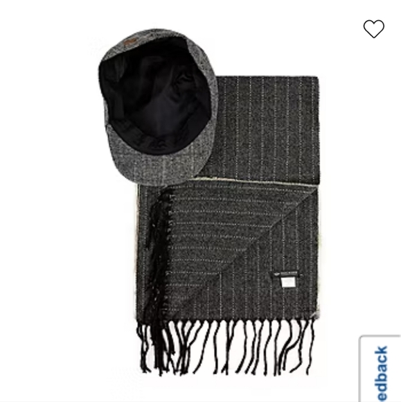 Dockers Charcoal Herringbone Scarf and Cap Set - Picture 5 of 6